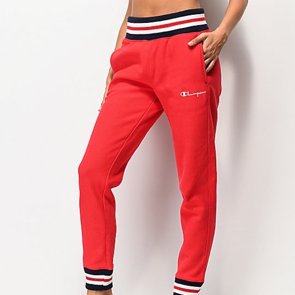 champion red sweatpants